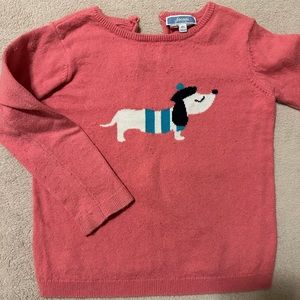 Jacadi Paris hot pink sweater with adorable dog detail!